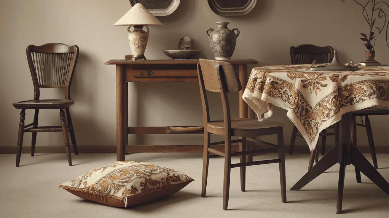 Gối tựa và khăn trải bàn Vintage là những phụ kiện nhỏ nhưng tinh tế, giúp hoàn thiện phong cách và tăng thêm vẻ đẹp lãng mạn, trang nhã cho không gian.