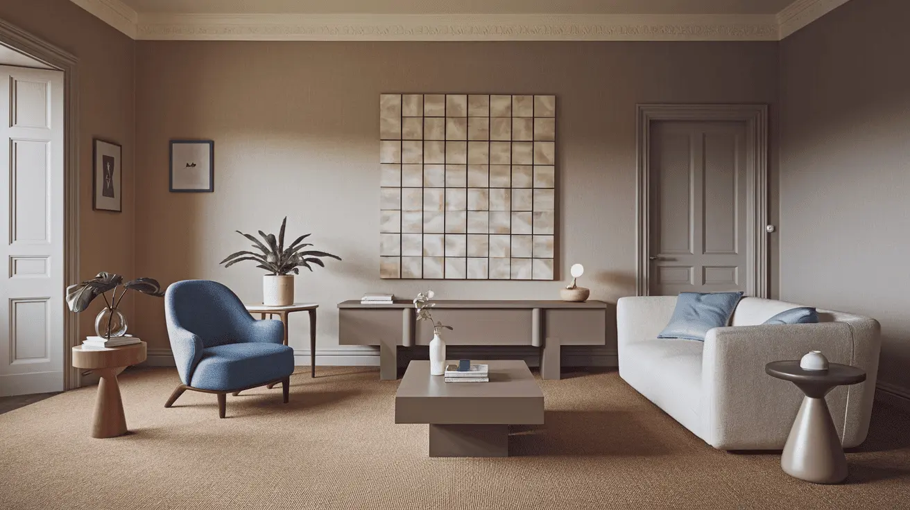 Phòng khách phong cách K-Scandi với màu sắc tươi sáng và đồ nội thất mềm mại. Sự kết hợp hài hòa giữa nét tinh tế Hàn Quốc và sự ấm áp Scandinavian.